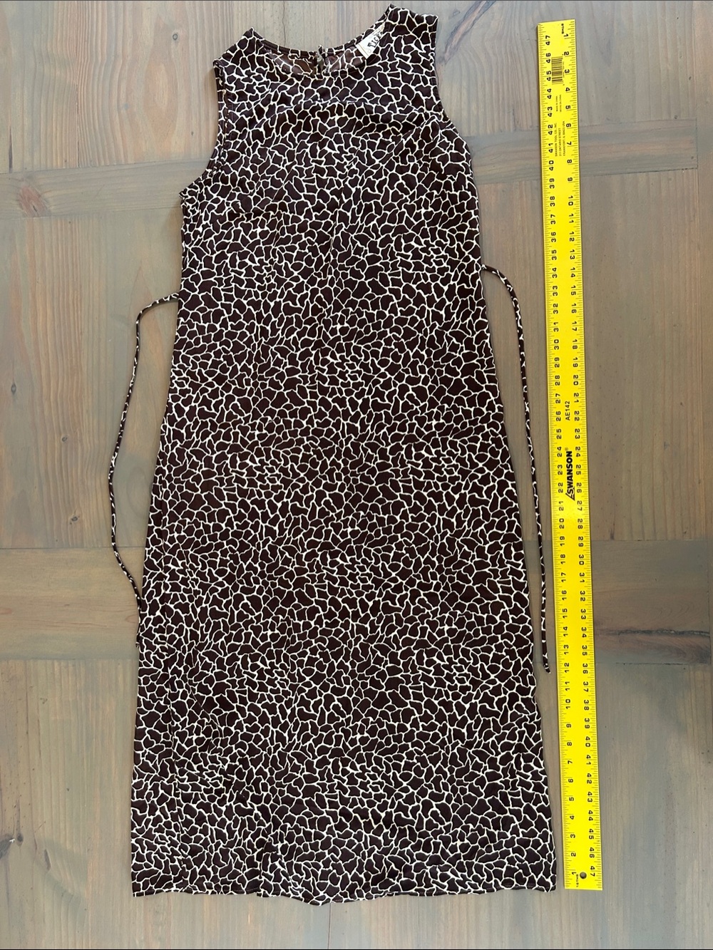 Vintage Tickets Clothing Brown Animal Print Sleeveless Dress M